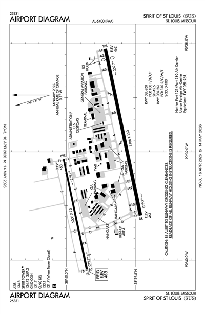 SPIRIT OF ST LOUIS - Airport Diagram
