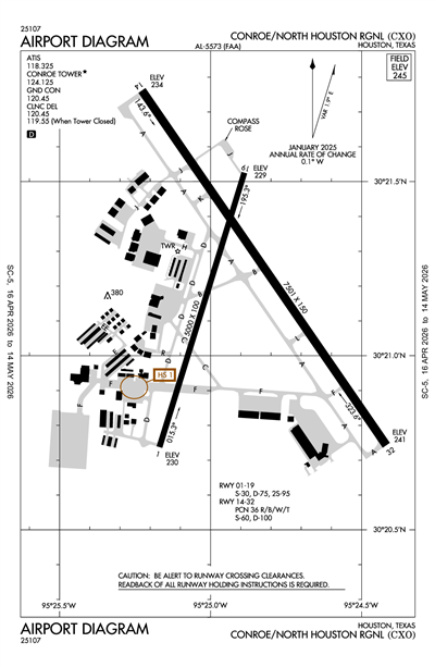 CONROE/NORTH HOUSTON RGNL - Airport Diagram