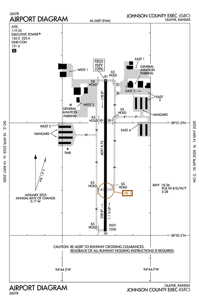JOHNSON COUNTY EXEC - Airport Diagram