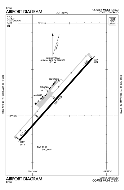 CORTEZ MUNI - Airport Diagram