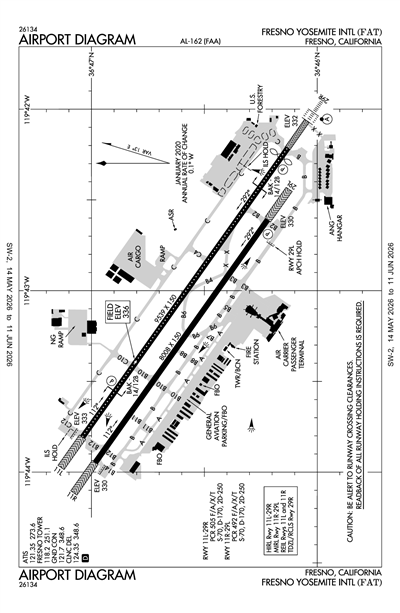 FRESNO YOSEMITE INTL - Airport Diagram