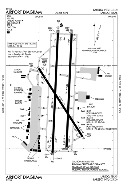 LAREDO INTL - Airport Diagram