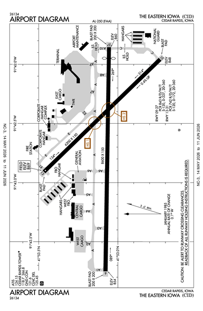 THE EASTERN IOWA - Airport Diagram