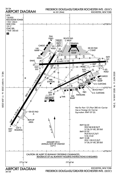FREDERICK DOUGLASS/GREATER ROCHESTER INTL - Airport Diagram
