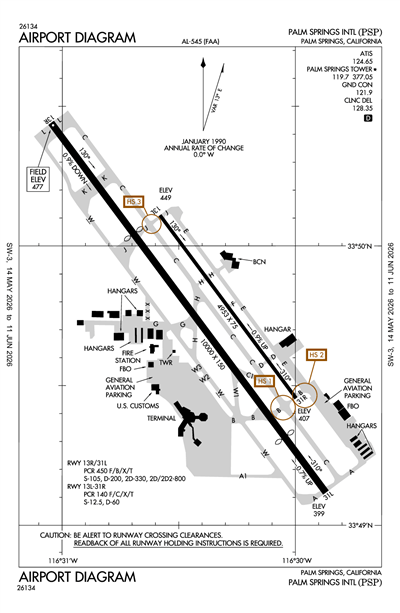 PALM SPRINGS INTL - Airport Diagram