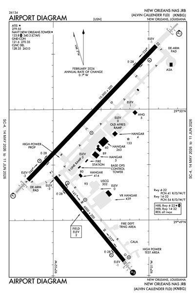 NEW ORLEANS NAS JRB (ALVIN CALLENDER FLD) - Airport Diagram