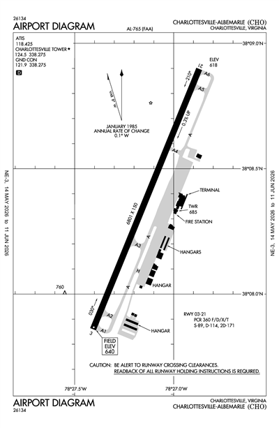 CHARLOTTESVILLE-ALBEMARLE - Airport Diagram