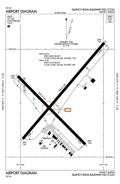 QUINCY RGNL-BALDWIN FLD - Airport Diagram