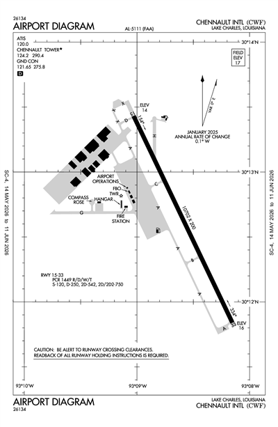 CHENNAULT INTL - Airport Diagram