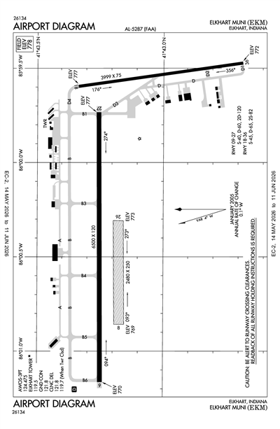 ELKHART MUNI - Airport Diagram