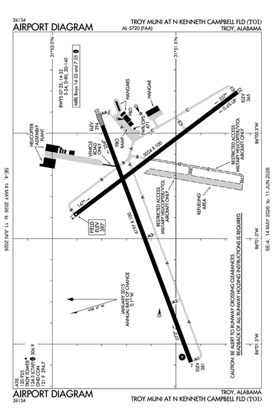 TROY MUNI AT N KENNETH CAMPBELL FLD - Airport Diagram