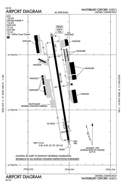 WATERBURY-OXFORD - Airport Diagram