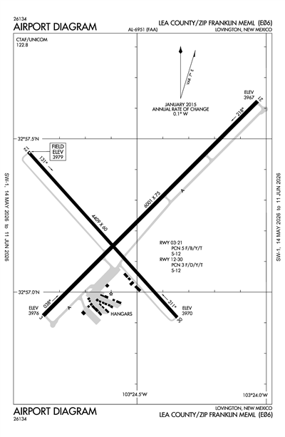 LEA COUNTY/ZIP FRANKLIN MEML - Airport Diagram