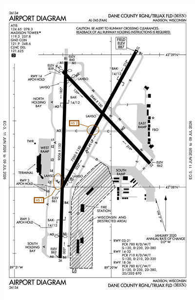 DANE COUNTY RGNL/TRUAX FLD - Airport Diagram