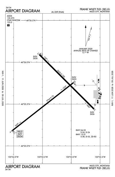 FRANK WILEY FLD - Airport Diagram