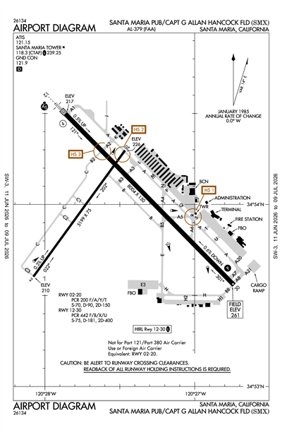 SANTA MARIA PUB/CAPT G ALLAN HANCOCK FLD - Airport Diagram
