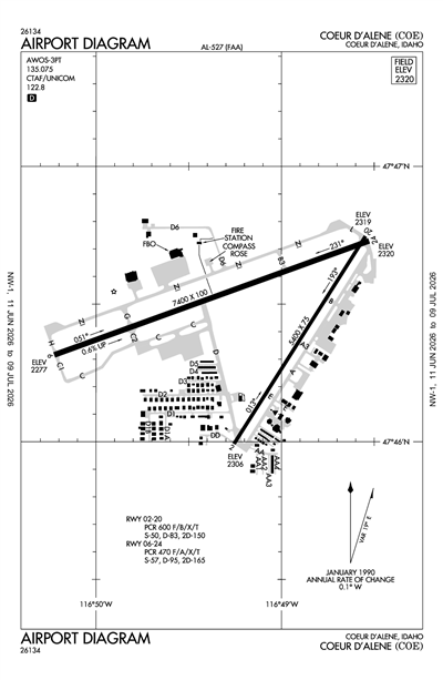 COEUR D'ALENE - Airport Diagram