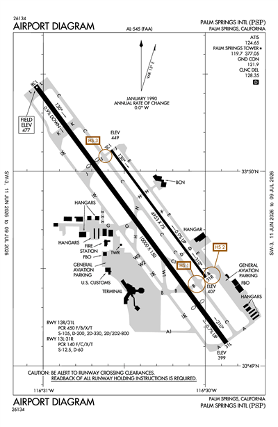 PALM SPRINGS INTL - Airport Diagram