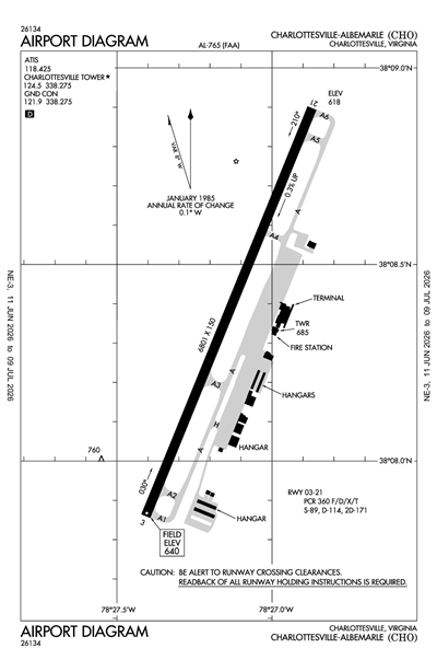 CHARLOTTESVILLE-ALBEMARLE - Airport Diagram