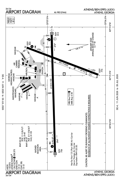 ATHENS/BEN EPPS - Airport Diagram