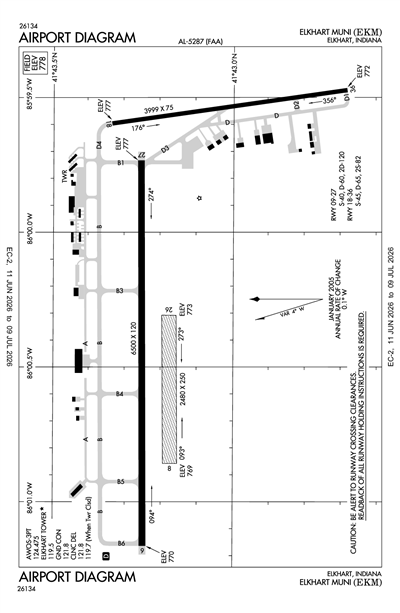 ELKHART MUNI - Airport Diagram