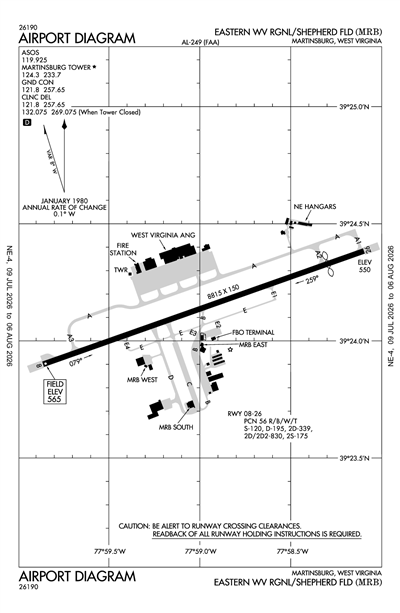 EASTERN WV RGNL/SHEPHERD FLD - Airport Diagram