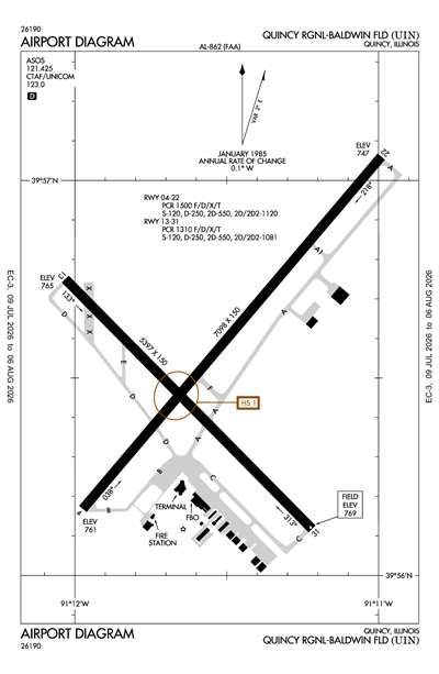 QUINCY RGNL-BALDWIN FLD - Airport Diagram