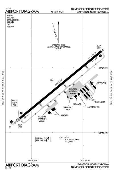 DAVIDSON COUNTY EXEC - Airport Diagram