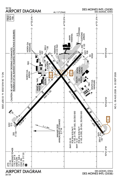 DES MOINES INTL - Airport Diagram