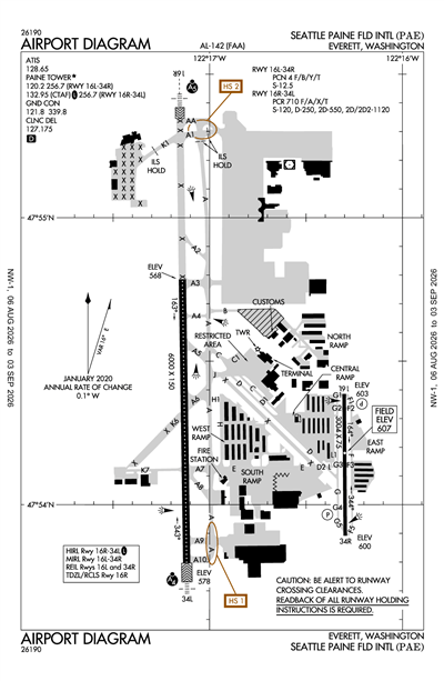 SEATTLE PAINE FLD INTL - Airport Diagram