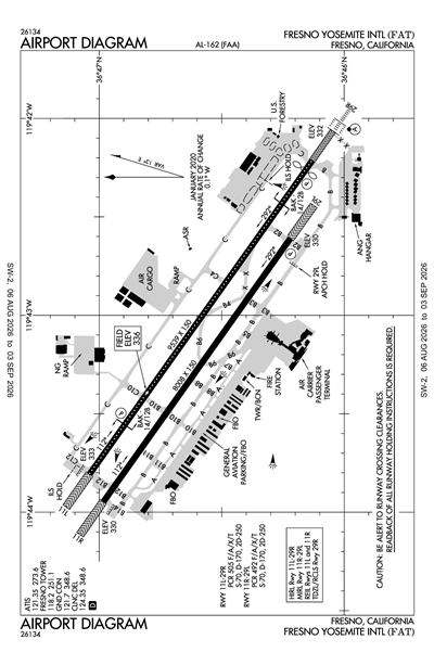 FRESNO YOSEMITE INTL - Airport Diagram