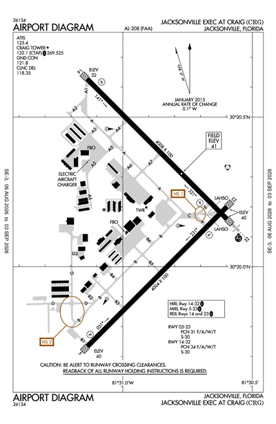 JACKSONVILLE EXEC AT CRAIG - Airport Diagram