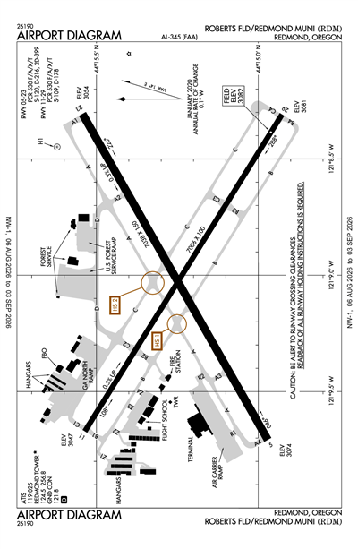 ROBERTS FLD/REDMOND MUNI - Airport Diagram