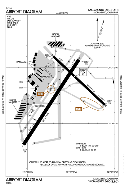 SACRAMENTO EXEC - Airport Diagram