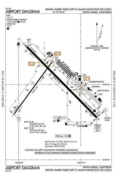 SANTA MARIA PUB/CAPT G ALLAN HANCOCK FLD - Airport Diagram