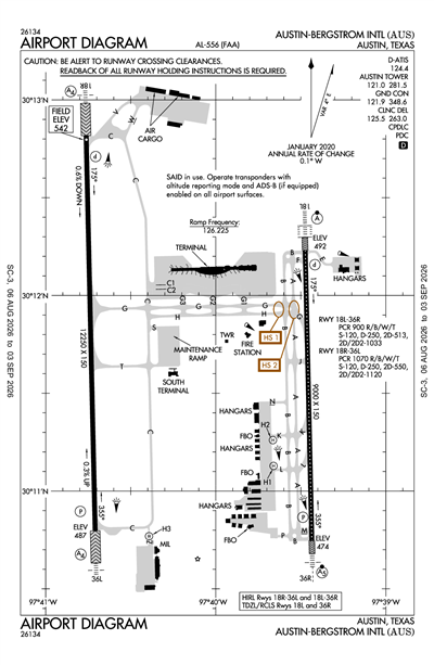AUSTIN-BERGSTROM INTL - Airport Diagram