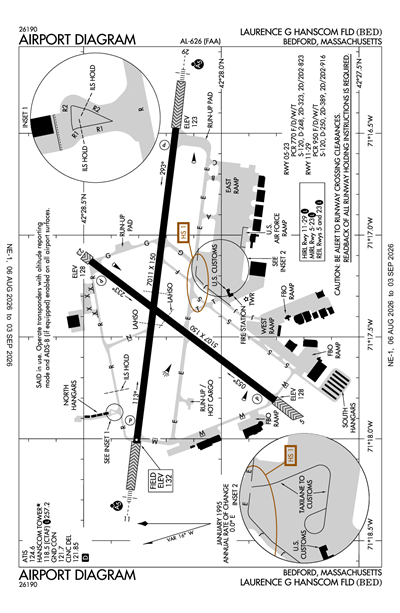LAURENCE G HANSCOM FLD - Airport Diagram