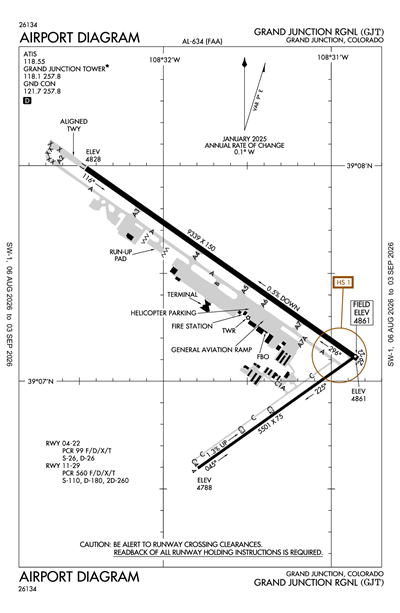 GRAND JUNCTION RGNL - Airport Diagram