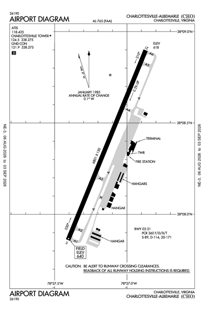 CHARLOTTESVILLE-ALBEMARLE - Airport Diagram