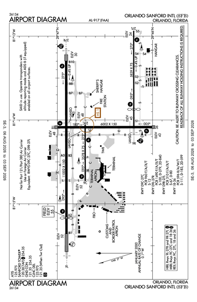 ORLANDO SANFORD INTL - Airport Diagram
