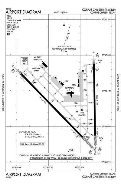 CORPUS CHRISTI INTL - Airport Diagram