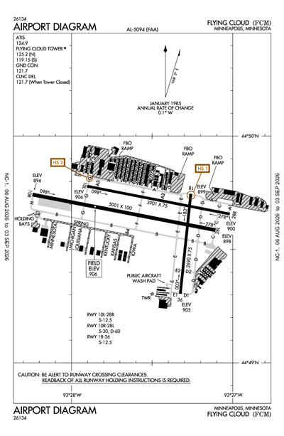 FLYING CLOUD - Airport Diagram