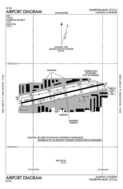 FULLERTON MUNI - Airport Diagram