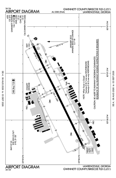 GWINNETT COUNTY/BRISCOE FLD - Airport Diagram