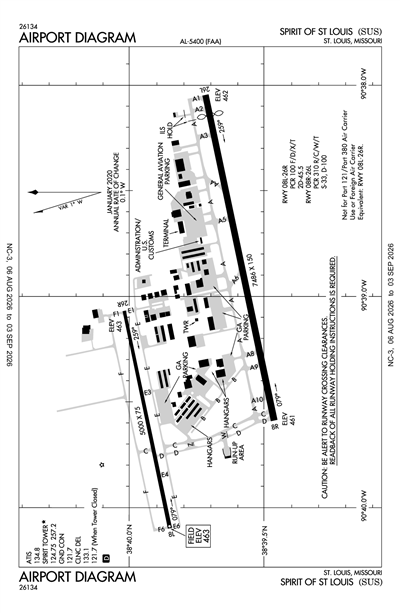 SPIRIT OF ST LOUIS - Airport Diagram