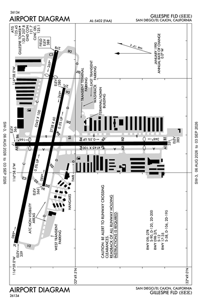 GILLESPIE FLD - Airport Diagram