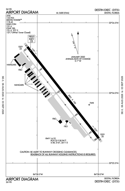 DESTIN EXEC - Airport Diagram