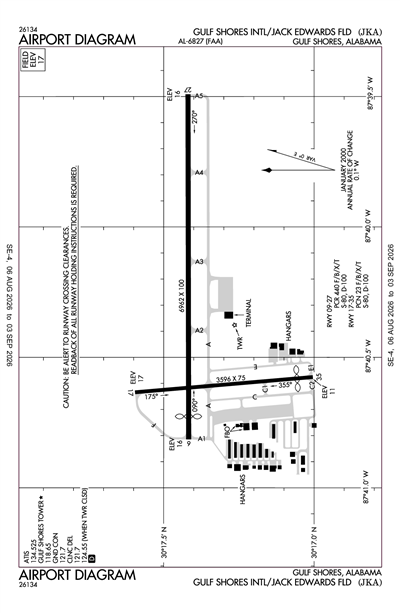 GULF SHORES INTL/JACK EDWARDS FLD - Airport Diagram