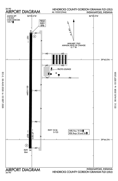 HENDRICKS COUNTY-GORDON GRAHAM FLD - Airport Diagram