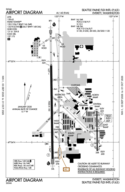 SEATTLE PAINE FLD INTL - Airport Diagram
